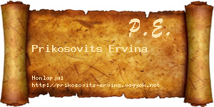 Prikosovits Ervina névjegykártya